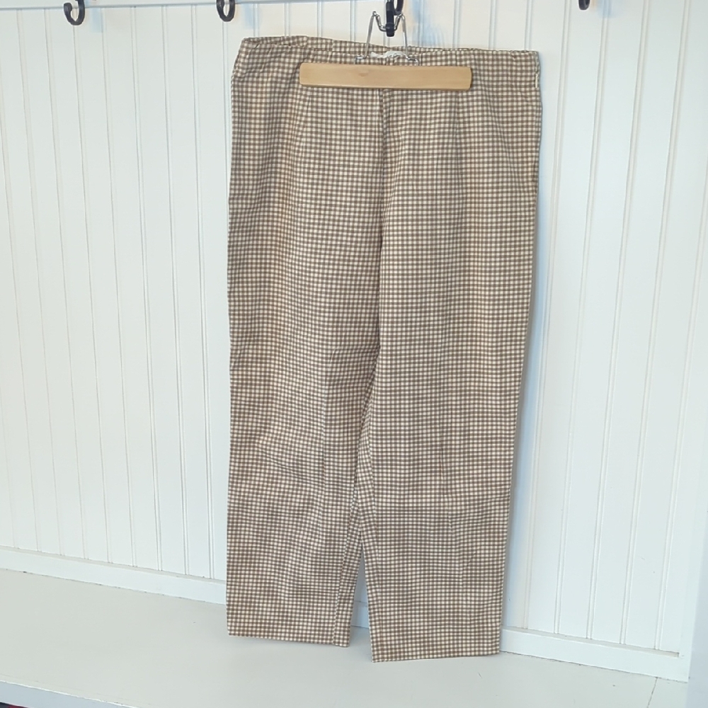 Coldwater Creek Brown and Cream Checkered Capris